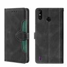 For Infinix Smart 4 X653 Skin Feel Straw Hat Magnetic Buckle Leather Phone Case(Black) - 1