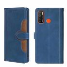 For Tecno Camon 15 / Camon 15 Air Skin Feel Straw Hat Magnetic Buckle Leather Phone Case(Blue) - 1