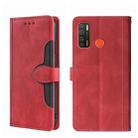 For Tecno Camon 15 / Camon 15 Air Skin Feel Straw Hat Magnetic Buckle Leather Phone Case(Red) - 1