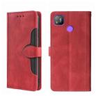 For Tecno Pop 4 Skin Feel Straw Hat Magnetic Buckle Leather Phone Case(Red) - 1