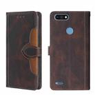 For Tecno Pop 2 / Pop 2 F / Pop 2 Pro Skin Feel Straw Hat Magnetic Buckle Leather Phone Case(Brown) - 1