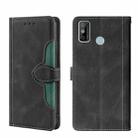 For Tecno Spark 6 GO Skin Feel Straw Hat Magnetic Buckle Leather Phone Case(Black) - 1