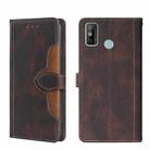 For Tecno Spark 6 GO Skin Feel Straw Hat Magnetic Buckle Leather Phone Case(Brown) - 1