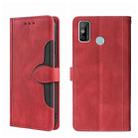 For Tecno Spark 6 GO Skin Feel Straw Hat Magnetic Buckle Leather Phone Case(Red) - 1