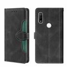 For Fujitsu Arrows WE F-51B Skin Feel Straw Hat Magnetic Buckle Leather Phone Case(Black) - 1