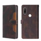 For Fujitsu Arrows WE F-51B Skin Feel Straw Hat Magnetic Buckle Leather Phone Case(Brown) - 1
