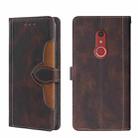 For Fujitsu Arrow Be4 Plus F-41B Skin Feel Straw Hat Magnetic Buckle Leather Phone Case(Brown) - 1