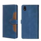 For ZTE Blade L210 Skin Feel Straw Hat Magnetic Buckle Leather Phone Case(Blue) - 1