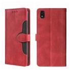 For ZTE Blade L210 Skin Feel Straw Hat Magnetic Buckle Leather Phone Case(Red) - 1