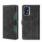 For ZTE Axon 30 Pro 5G Skin Feel Straw Hat Magnetic Buckle Leather Phone Case(Black) - 1