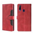 For ZTE Libero 5G Skin Feel Straw Hat Magnetic Buckle Leather Phone Case(Red) - 1