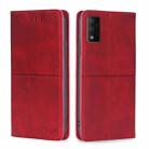 For TCL 30T T603DL Cow Texture Magnetic Horizontal Flip Leather Phone Case(Red) - 1