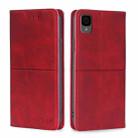 For TCL 30Z T602DL Cow Texture Magnetic Horizontal Flip Leather Phone Case(Red) - 1