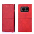 For Sharp Aquos R6 Cow Texture Magnetic Horizontal Flip Leather Phone Case(Red) - 1