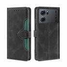 For OPPO K10 5G Skin Feel Magnetic Buckle Leather Phone Case(Black) - 1