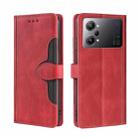 For OPPO K10 Pro 5G Skin Feel Magnetic Buckle Leather Phone Case(Red) - 1