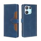 For OPPO Reno8 Pro 5G Skin Feel Magnetic Buckle Leather Phone Case(Blue) - 1