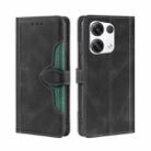 For OPPO Reno8 Pro Plus 5G Skin Feel Magnetic Buckle Leather Phone Case(Black) - 1