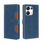 For OPPO Reno8 Pro Plus 5G Skin Feel Magnetic Buckle Leather Phone Case(Blue) - 1