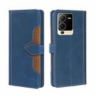 For vivo S15 5G Skin Feel Magnetic Buckle Leather Phone Case(Blue) - 1