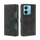 For vivo S15e 5G /  T1 Snapdragon 778G Skin Feel Magnetic Buckle Leather Phone Case(Black) - 1