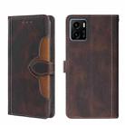 For vivo Y15s Global Skin Feel Magnetic Buckle Leather Phone Case(Brown) - 1