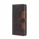 For vivo Y15s Global Skin Feel Magnetic Buckle Leather Phone Case(Brown) - 2