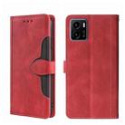 For vivo Y15s Global Skin Feel Magnetic Buckle Leather Phone Case(Red) - 1