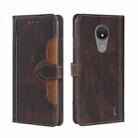 For Nokia C21 Skin Feel Magnetic Buckle Leather Phone Case(Brown) - 1