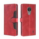 For Nokia C21 Skin Feel Magnetic Buckle Leather Phone Case(Red) - 1