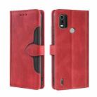 For Nokia C21 Plus Skin Feel Magnetic Buckle Leather Phone Case(Red) - 1