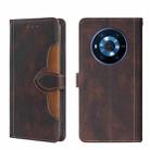 For Honor Magic3 Skin Feel Magnetic Buckle Leather Phone Case(Brown) - 1