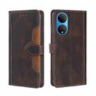 For Honor X7 4G Skin Feel Magnetic Buckle Leather Phone Case(Brown) - 1