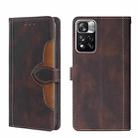 For Xiaomi Redmi Note 11 Pro 5G / Pro Plus 5G Skin Feel Magnetic Buckle Leather Phone Case(Brown) - 1