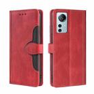 For Xiaomi 12 Lite Skin Feel Magnetic Buckle Leather Phone Case(Red) - 1