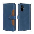 For Xiaomi Poco M4 5G Skin Feel Magnetic Buckle Leather Phone Case(Blue) - 1