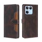 For OnePlus Ace Racing Skin Feel Magnetic Buckle Leather Phone Case(Brown) - 1