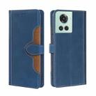 For OnePlus Ace / 10R Skin Feel Magnetic Buckle Leather Phone Case(Blue) - 1