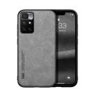 For Xiaomi Redmi 10 Skin Feel Magnetic Leather Back Phone Case(Light Grey) - 1
