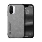 For Xiaomi Redmi K40 Skin Feel Magnetic Leather Back Phone Case(Light Grey) - 1