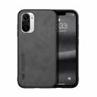 For Xiaomi Redmi K40 Skin Feel Magnetic Leather Back Phone Case(Dark Grey) - 1