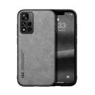 For Xiaomi Redmi Note 11 Pro 5G Skin Feel Magnetic Leather Back Phone Case(Light Grey) - 1