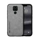 For Xiaomi Redmi Note 9 Foreign Skin Feel Magnetic Leather Back Phone Case(Light Grey) - 1