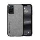 For Xiaomi Redmi Note 11 Pro Foreign Skin Feel Magnetic Leather Back Phone Case(Light Grey) - 1