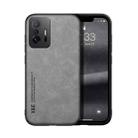 For Xiaomi 11T Skin Feel Magnetic Leather Back Phone Case(Light Grey) - 1