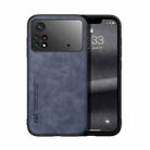 For Xiaomi Poco M4 Pro 4G Skin Feel Magnetic Leather Back Phone Case(Blue) - 1