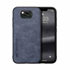 For Xiaomi Poco X3 NFC Skin Feel Magnetic Leather Back Phone Case(Blue) - 1