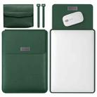 4 in 1 Lightweight and Portable Leather Computer Bag, Size:13/14 inches(Dark Green) - 1