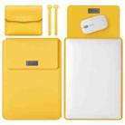 4 in 1 Lightweight and Portable Leather Computer Bag, Size:15.4/15.6/16.1 inches(Yellow) - 1