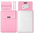 4 in 1 Lightweight and Portable Leather Computer Bag, Size:15.4/15.6/16.1 inches(Pink) - 1